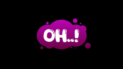 OH text with speech bubble on black background.