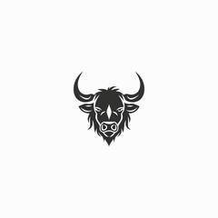 Buffalo logo design vector flat illustration