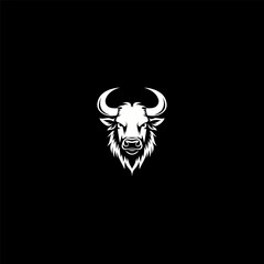 Buffalo logo design vector flat illustration