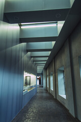Abstract corridor at prada museum Milan italy