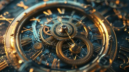 Explore the concept of time travel through a mechanical device and its consequences on history  - obrazy, fototapety, plakaty