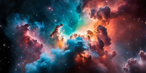 Cosmic Stardust. Colorful Galaxy, Celestial Night Sky. Universe Astronomy. Supernova Background Wallpaper.