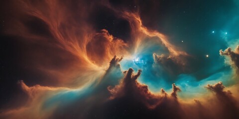 Celestial Nebula. Vivid Sky, Starry Cosmos. Galactic Science. Supernova Background Wallpaper.