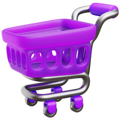 3d render of shopping cart icon.