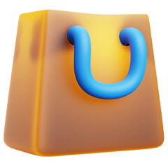 3d render of shopping bag icon.
