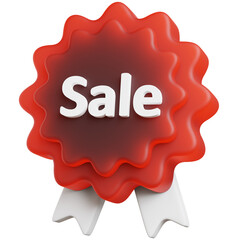3d render of shopping sale badge icon.