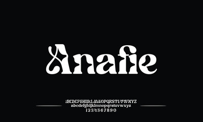 Anafie is classic alphabet letters set. Exclusive Custom Letters. alphabet designs for logo, Poster, Invitation, etc. Typography font classic style, regular and italic vector illustrator