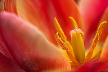 A closeup of a beautiful tulip flower