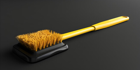 tool washing toilet brush isolated on black background, Soft Cleaning Brush Counter Duster Hair Drafting Brush for Keyboard Home Hotel Bed Car Soft Clothes.