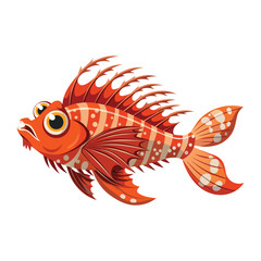 Scorpion fish isolated flat vector illustration on white background.