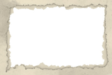 realistic brown paper torn frame element