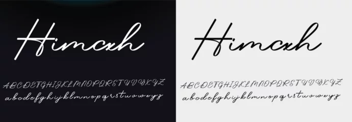 Foto op Canvas signature Font Calligraphy Logotype Script Brush Font Type Font lettering handwritten © dewan