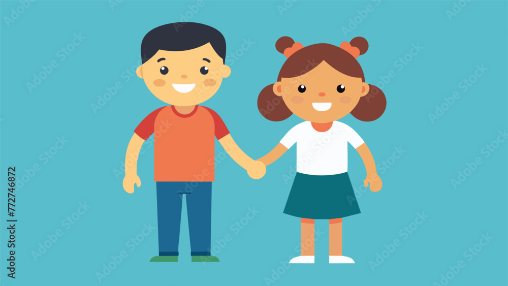 Poster an image of two siblings holding hands representing the strong bond and sense of security that can b