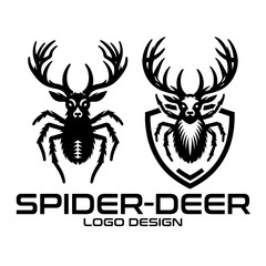 Obraz premium Spider-Deer Vector Logo Design