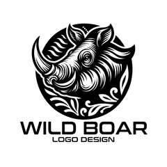 Fototapeta na wymiar Wild Boar Vector Logo Design