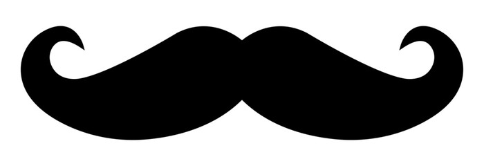 Mustache vector illustration silhouettes icon.