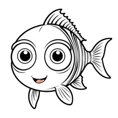 a cartoon fish with big eyes