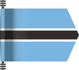 Obraz premium BOTSWANA FLAG ROLLED EFFECT