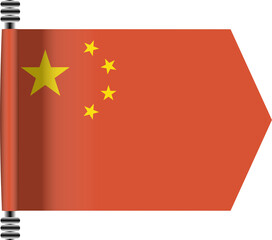 CHINA FLAG ROLLED EFFECT