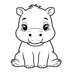 Obraz na płótnie Canvas cartoon rhino