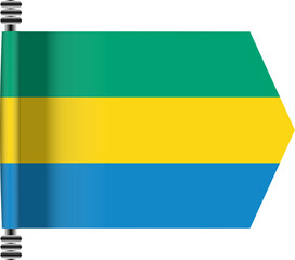 GABON FLAG ROLLED EFFECT