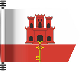 GIBRLATAR FLAG ROLLED EFFECT