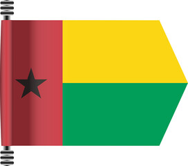 GUINEA BISSAU FLAG ROLLED EFFECT