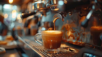 Barista crafting specialty coffee in a trendy urban cafÃ©, skill and hospitality