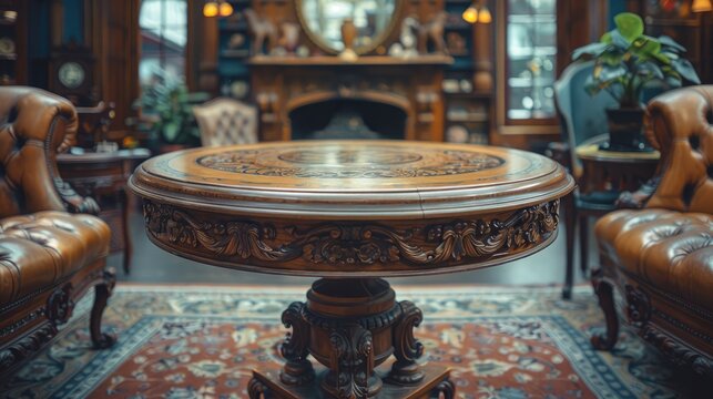 Classic antique furniture store, timeless pieces, elegance and history
