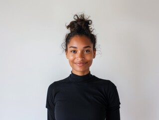 Fototapeta premium Beautiful African American woman, glowing perfect skin, beauty industry, beauty and health.