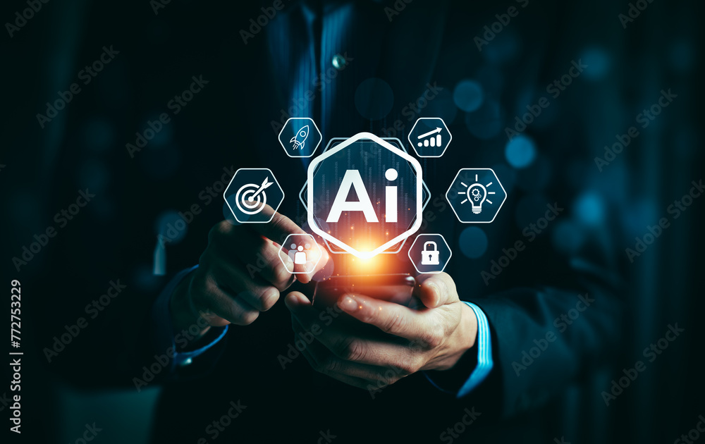 Aufkleber ai integration in business technology by processing data, improving decision-making, developing inno
