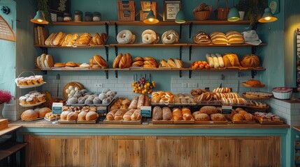 Urban artisan bakery cafÃ©, fresh bread and pastries, community hub