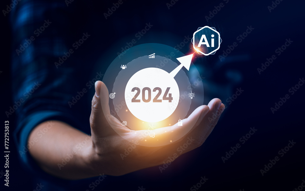 Poster 2024 ai tech enhances businesses by processing data, improving decision-making, developing innovativ