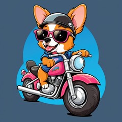 a little dog wearing sunglasses on top of a motorcycle