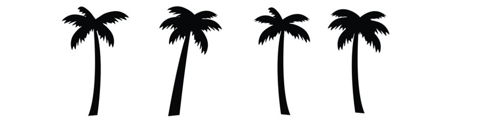 Palm tree silhouette. palm trees set - obrazy, fototapety, plakaty