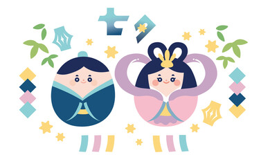 かわいい七夕のイラスト