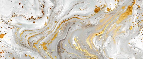 Luxury marble abstract background with gold and white marble texture. Modern art painting 