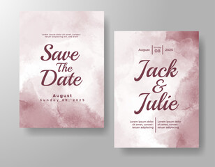 Wedding invitation with abstract watercolor background