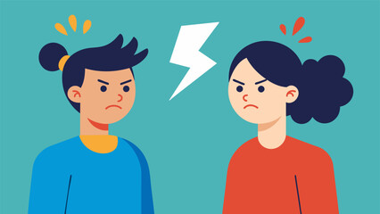Obraz premium Two people having a conversation one person appearing frustrated and annoyed while the other is visibly upset representing the negative impact