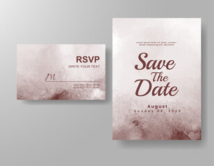 Wedding invitation with abstract watercolor background