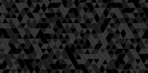 Fototapeten Vector geometric seamless technology gray and black triangle background. Abstract digital grid light pattern black Polygon Mosaic triangle Background, business and corporate background. © MdLothfor