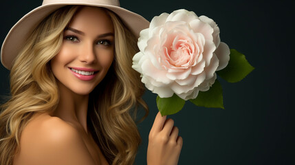woman with roses   high definition(hd) photographic creative image