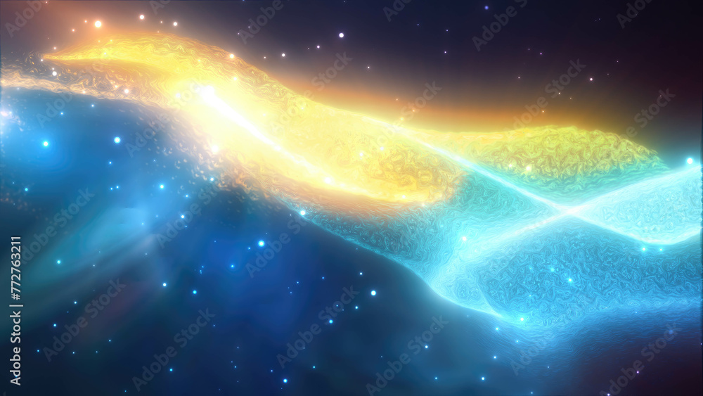 Poster rainbow energy glowing magic waves high-tech digital iridescent liquid plasma with light rays lines 