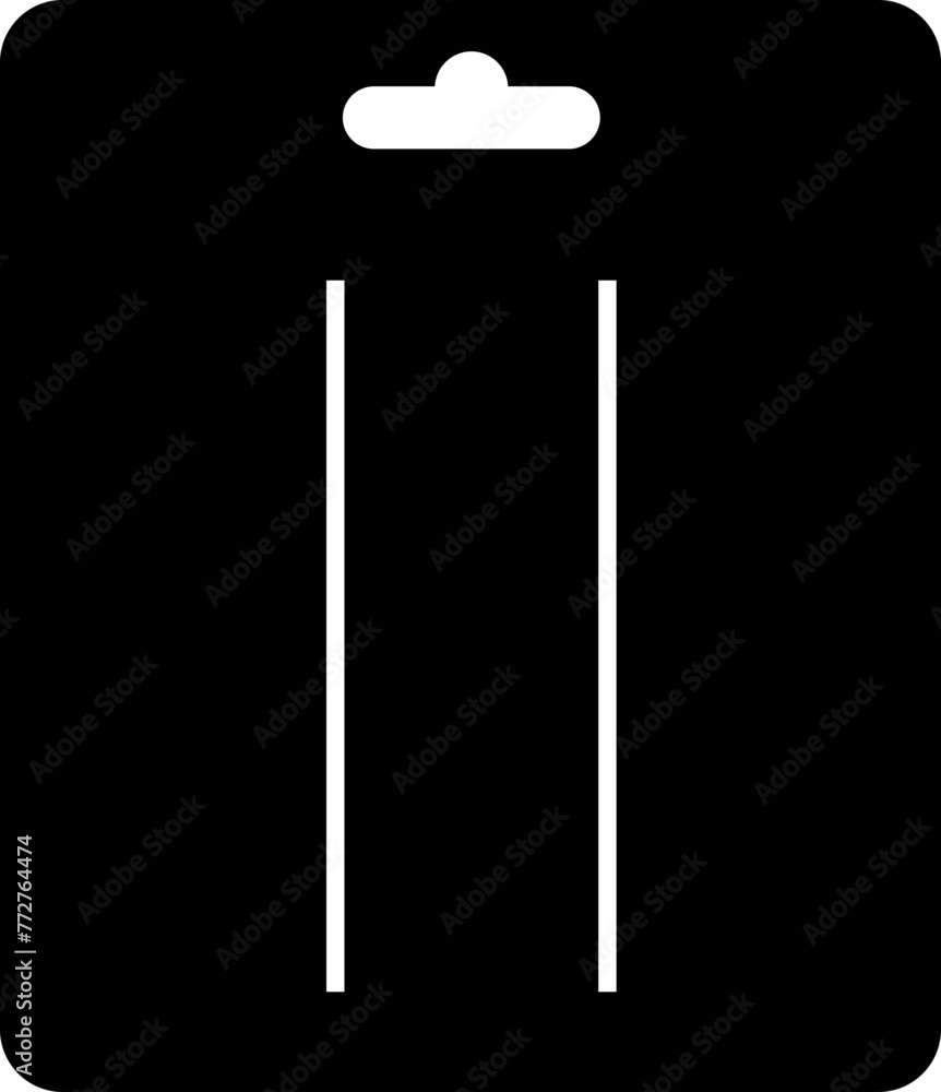 Poster hair bow display card with hole icon in trendy black fill style. accessory template sign symbol vect