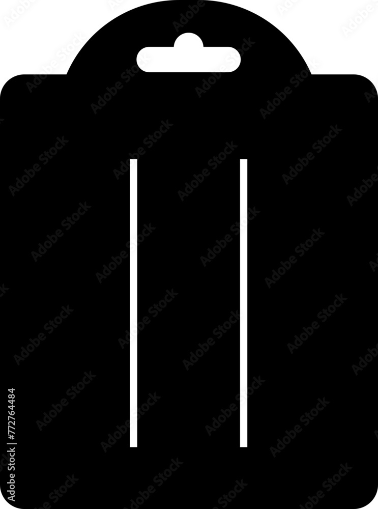 Poster hair bow display card with hole icon in trendy black fill style. accessory template sign symbol vect