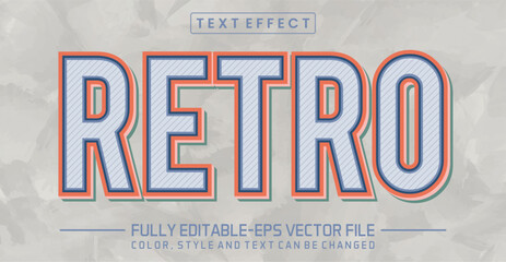 Retro font Text effect editable
