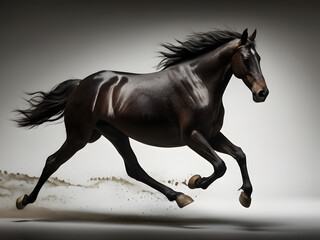 Obraz na płótnie Canvas horse runs gallop on white