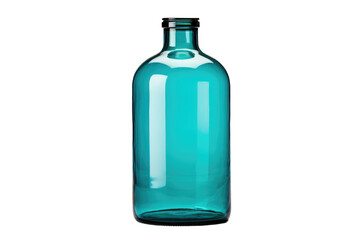 Midnight Elixir - Blue Glass Bottle With Black Cap. On a Clear PNG or White Background.