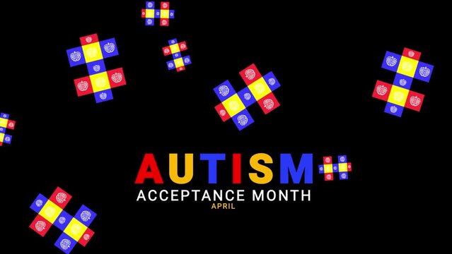 Autism acceptance month. Autism icon motion.