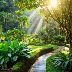 Garden of Eden: Lush Terrestrial Paradise from Genesis beautiful background and wallpaper